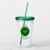 Groene Ronde Zakelijk Merk op Acryl Tumbler Acryl Drinkbeker (Achterkant)