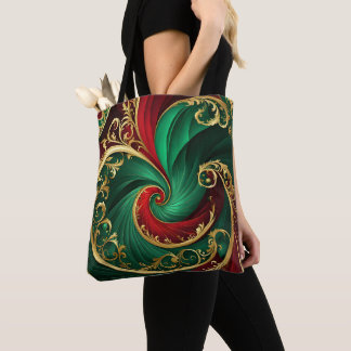 Groene Rood Gouden Decoratie Zak voor Feestdagen Draagtas