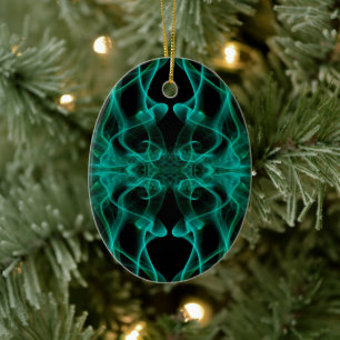 Groene rook symmetrische minimalistische zwarte keramisch ornament