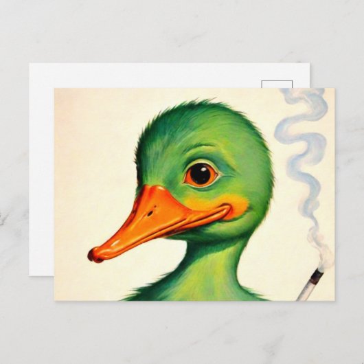 groene rookeend briefkaart (Voorkant / Achterkant)