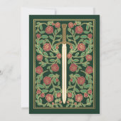 Groene Royal Sword Bloemen Middeleeuwse Fantasy We Kaart (Achterkant)