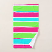 Groene roze blauwe strepen bad handdoek (Handdoek)