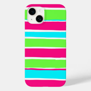 Groene roze blauwe strepen Case-Mate iPhone 14 hoesje