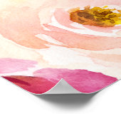 Groene Roze Blozende Bloem Bruidsdouche Poster (Hoek)