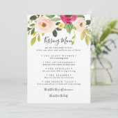 Groene Roze Blush Trouwkus Menu Spelkaart (Staand voorkant)