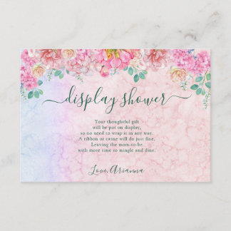 Groene & Roze Delicate Waterverf display douche Informatiekaartje