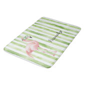 Groene Roze Flamingo   Badmat (Gekanteld)