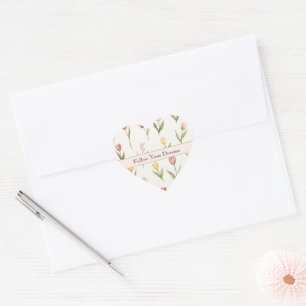 Groene Roze Gele Tulpen Narcissen Bloemen Dromen Hart Sticker