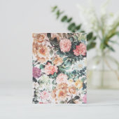 groene roze gele waterverf rozen florale. briefkaart (Staand voorkant)