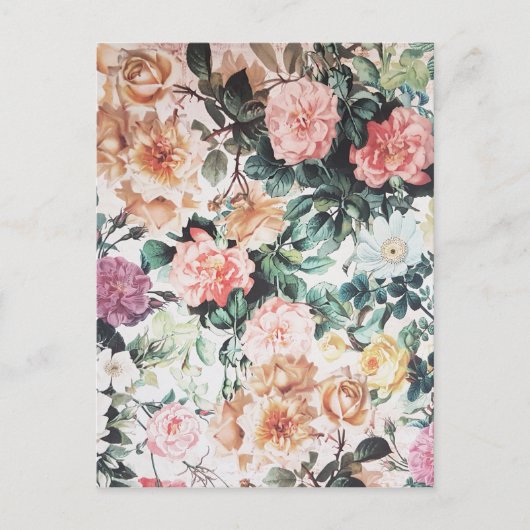 groene roze gele waterverf rozen florale. briefkaart (Voorkant)