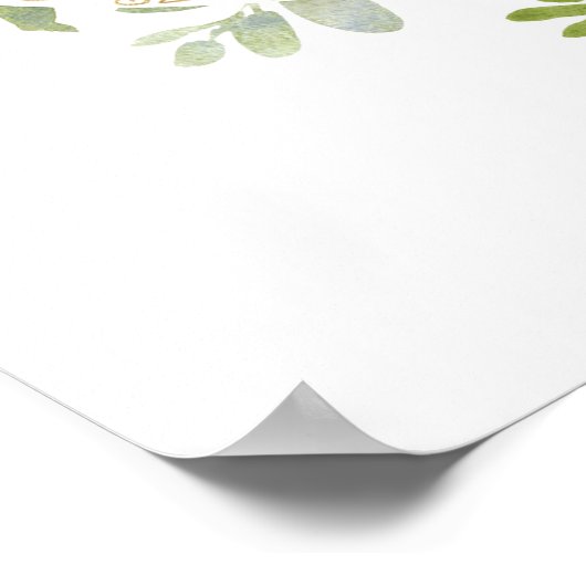 Groene roze gouden bruidsshower welkomstbord poster (Hoek)