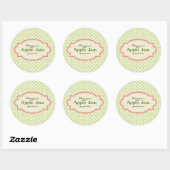 Groene Roze Jam Jar Labels, Aangepast Ronde Sticker (Vel)