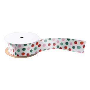 Groene Roze Kerst Polka Dots Lint