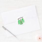 Groene roze kerstbomen ronde sticker (Envelop)