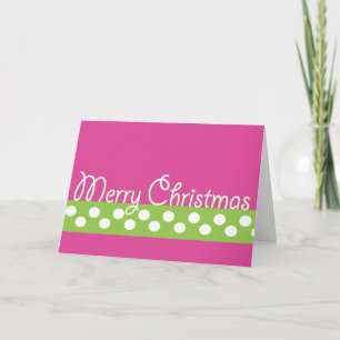 Groene & Roze Kerstkaart Feestdagen Kaart