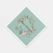 Groene Roze Kerstkrans Servet (Hoek)