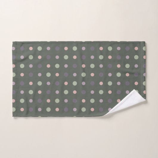 Groene, roze, paarse, blauwe stippen bad handdoek (Handdoek)
