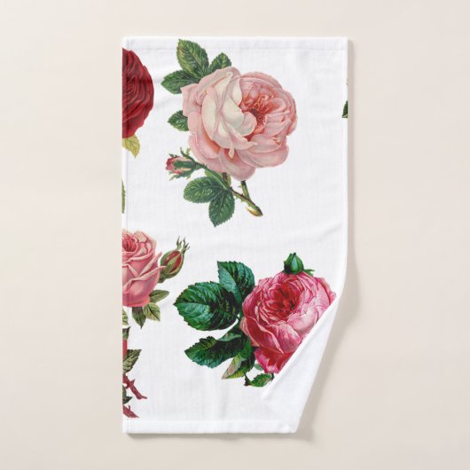 Groene roze rozen handdoek (Handdoek)