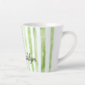 Groene Roze Strepen Flamingo Verjaardag Latte Mok (Rechts)