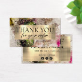 Groene roze waterverf visitekaartje (Bureau)