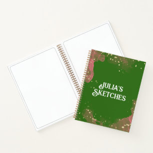 Groene Roze Wervel Gepersonaliseerd Boek voor Sche