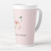 Groene Roze Witte Munt Vlinder Latte Mok (Rechterhoek)