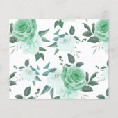 Groene rozen advies voor koppel bruids douche kaar flyer (Achterkant)