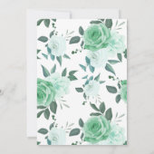 Groene Rozen Bruidsfeest Landelijke Stijl Kaart (Achterkant)