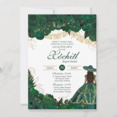 Groene Rozen Elegant Emerald Charro Quinceanera In Kaart (Voorkant)