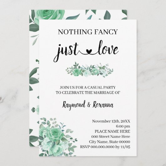 Groene Rozen Niets ingewikkelds, gewoon liefdesvl Kaart (Voorkant / Achterkant)