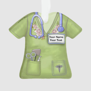 groene Rozen Nurse medische scrubs ornament, Ornament