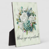 Groene Rozen Teken ons gastenboek Fotoplaat (Zijkant)