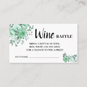 Groene Rozen Wijn Raffle Ticket Vrijgezellenfeest (Voorkant)