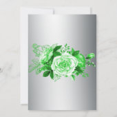  Groene Rozen Zilveren Bruiloft Kaart (Achterkant)