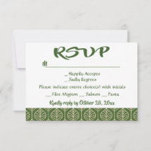 Groene RSVP Bladeren Boho Trouwfeest Blad