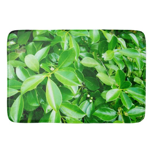 Groene rubberen boombladeren, Memory Foam badmat (Voorkant)