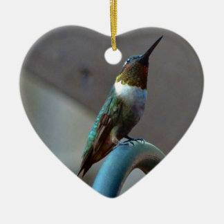 Groene Ruby kleine Hummingbird Keramisch Ornament
