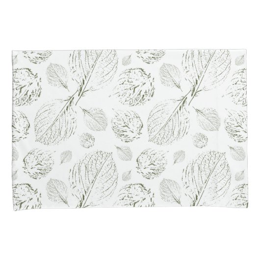 Groene rug plus groene en witte bladeren kussensloop (Voorkant-Rechts)