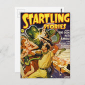 Groene ruimte-octopus briefkaart (Voorkant / Achterkant)