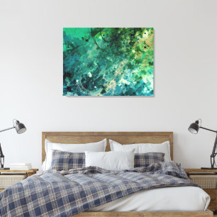Groene ruis Abstract Canvas Afdruk