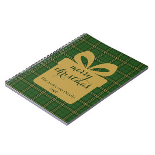 Groene ruit Kerst decoratief patroon - Notitieboek
