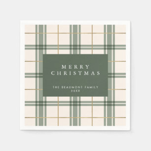Groene ruit Kerst papieren servetten