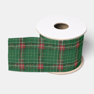 Groene ruit met rood en wit grosgrain lint