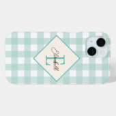 Groene ruit, monogram Case-Mate iPhone case (Achterkant (horizontaal))
