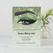 Groene ruit zweeft ogen | make-up kunstenaar kaart (Staand voorkant)