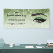 Groene ruit zweeft ogen | make-up kunstenaar spandoek (Beurs)