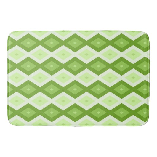 Groene ruitvormig patroon van Chartreuse Badmat (Voorkant)