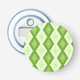 Groene ruitvormig patroon van Chartreuse Button Flesopener
