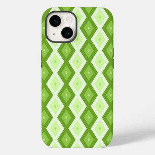 Groene ruitvormig patroon van Chartreuse Case-Mate iPhone 14 Hoesje