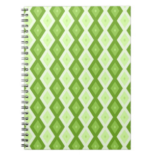 Groene ruitvormig patroon van Chartreuse Notitieboek